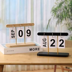 Minimalist Wooden Flip - Diy Assembly Desktop Standing Perpetual <b>Calendar</b> for Home & Office Decor - Product Image 1