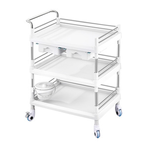 Plastic steel trolley, functional handcart, dressing <b>cart</b>, nursing instrument <b>cart</b>, two or three-tier single/double drawer <b>cart</b> - Product Image 2