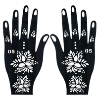 Pochoirs de tatouage temporaire au henné de haute qualité pour le corps, autocollants de doigts pour peinture artistique DIY, imperméables, non toxiques, de luxe, directement de l'usine