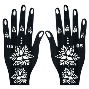 Pochoirs de tatouage temporaire au henné de haute qualité pour le corps, autocollants de doigts pour peinture artistique DIY, imperméables, non toxiques, de luxe, directement de l'usine - Product Image 3