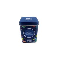 Petite boîte en métal carrée personnalisée avec logo, charnière et couvercle pour emballage de thé