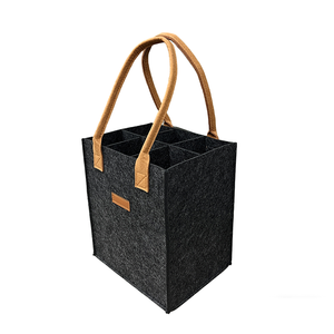 <span class=keywords><strong>HAPPYWAY</strong></span> - Bolsa de Mano de Fieltro de Poliéster con Diseño de Rejilla de Diamantes, Estilo Clásico, Plegable y Portátil, para Botellas de Vino Tinto - Product Image 4