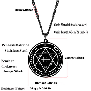 Vòng Cổ Mặt Dây Chuyền Bằng Thép Không <span class=keywords><strong>G</strong></span>ỉ HLSS244 <span class=keywords><strong>Ego</strong></span> Servi Dei Beneplacitum Et Abundantia Vau Phocbus Rcgulus Sol Eloah Shemesh - Product Image 5