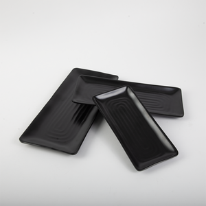 Prix <span class=keywords><strong>moins</strong></span> <span class=keywords><strong>cher</strong></span> Plats <span class=keywords><strong>de</strong></span> couleur noire mate durables A5 100% Assiette <span class=keywords><strong>de</strong></span> restaurant rectangulaire en mélamine pour sushi BBQ <span class=keywords><strong>Fruits</strong></span> <span class=keywords><strong>de</strong></span> <span class=keywords><strong>mer</strong></span> - Product Image 6