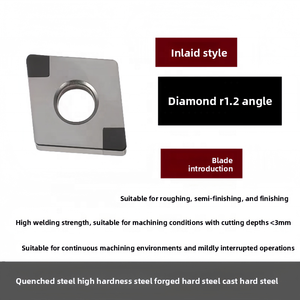 أدوات قطع من نيتريد البورون المكعب CBN لتشغيل الفولاذ المقوى والحديد الزهر، أدوات قطع للخراطة CN1204 - Product Image 5