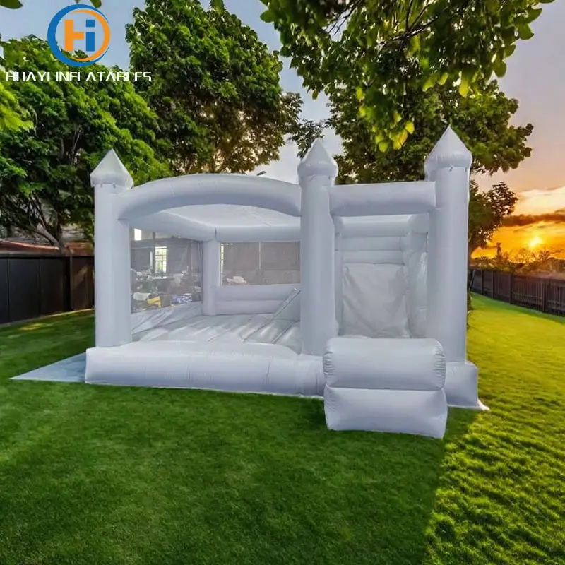 Outdoor Large Party Jumpers Wedding Bouncer Double Sided Inflatable White Bounce House
