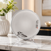 Plat de service rond en mélamine blanche, 8.2 pouces, style chinois, livraison gratuite