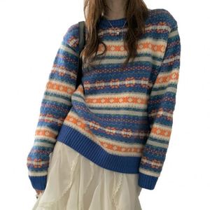 Suéteres de Punto para Mujer IStapromo, Estilo Navideño Rojo, Cuello Redondo, Manga Larga, Casual - Product Image 6