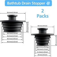 Lot de 2 bouchons universels en silicone pour drain de baignoire et lavabo, couvercles de vidange pour salle de bain, baignoire, lavabo et douche