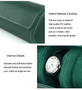 Rollo de almacenamiento de 3 ranuras para reloj, caja organizadora de viaje para reloj - Product Image 5