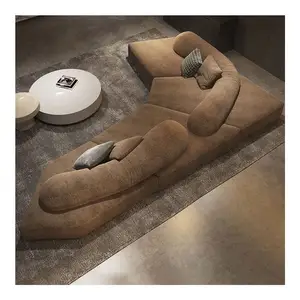 Sofa batu Modular kain mewah Italia, Set sudut vila Hotel bentuk khusus Ruang Keluarga