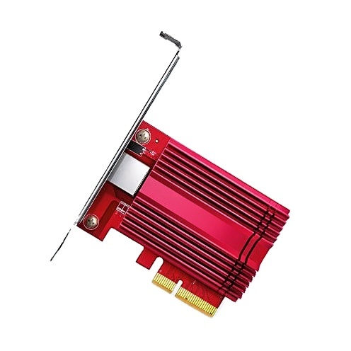 TP-Link 10Gbps PCI Express Network Adapter CAT6A Ethernet Cable Low-Profile Full-Height Brackets Supports Windows PC