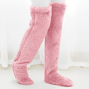 Soild Color Man Woman Warm <strong>Leg</strong> Warm Plush Long Tube Exposed Fuzzy <strong>Leg</strong> <strong>Warmer</strong> Stocking Sleeping Socks - Product Image 4