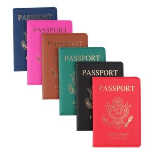 <b>Men</b> Women's Luxury Slim RFID Blocking Travel Passport Holder Luggage Tag <b>Set</b> Fashion PU Leather Waterproof <b>Wallet</b> - Product Image 1