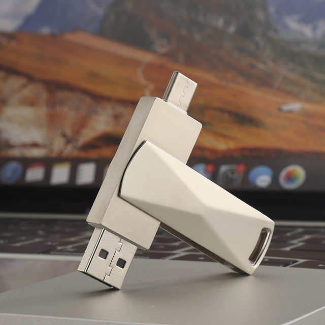 Metal Type C Dual 2 in 1 8gb 16gb 32gb 64gb 128 Gb Pen Drive Waterproof Usb3.0 2.0 OTG Usb 512GB Swivel Usb Drive Pendrive 256