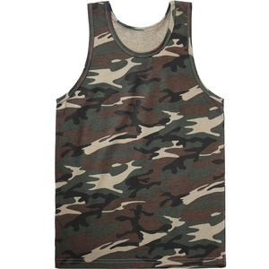 PIHA SPORTS Débardeur de sport pour homme, sans manches, pour musculation, fitness, camouflage, 100% coton - Product Image 1