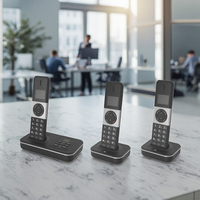 Combiné sans fil à 3 postes de travail Téléphone numérique bon marché Bornes fixes sans fil Bureau d'affaires Hôtel à domicile