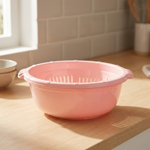 CATEEM MRD448 Passoire de cuisine multifonction en plastique rose, qualité alimentaire, écologique, résistante à la chaleur, réutilisable - Product Image 2