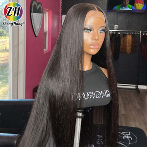 Perruque prête à porter pré-blanchie Hd Lace pré plumée, perruque de cheveux humains brésiliens bruts droits en gros, perruque frontale en dentelle Hd 13X4 - Product Image 3