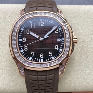 Reloj Deportivo Premium para Hombre con Bisel de Diamantes Ovalados, Esfera Color Café Waffle, Correa de Goma Marrón, Resistente al Agua, Reloj de Pulsera de Lujo para Negocios - Product Image 4