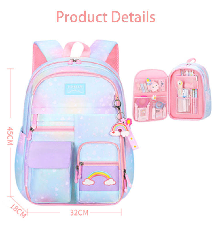 Breathable and Durable Oxford rainbow School Bag 3-color Star Sky
