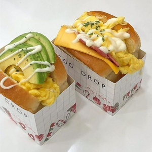 Scatole di Cartone Usa e Getta con Logo Personalizzato e Laminazione Opaca per Confezionamento di <span class=keywords><strong>Panini</strong></span> e Sandwich per Colazione - Product Image 5