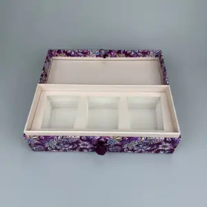 Caja de almacenamiento púrpura con alta capacidad y alta calidad, estilo chino retro y portátil