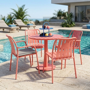 Muebles de Aluminio <span class=keywords><strong>para</strong></span> Exteriores Personalizados, Juego de Muebles Modernos <span class=keywords><strong>para</strong></span> Patio y Jardín, Mesa y Sillas con Pintura que <span class=keywords><strong>No</strong></span> se Desvanece por 7 Años - Product Image 3