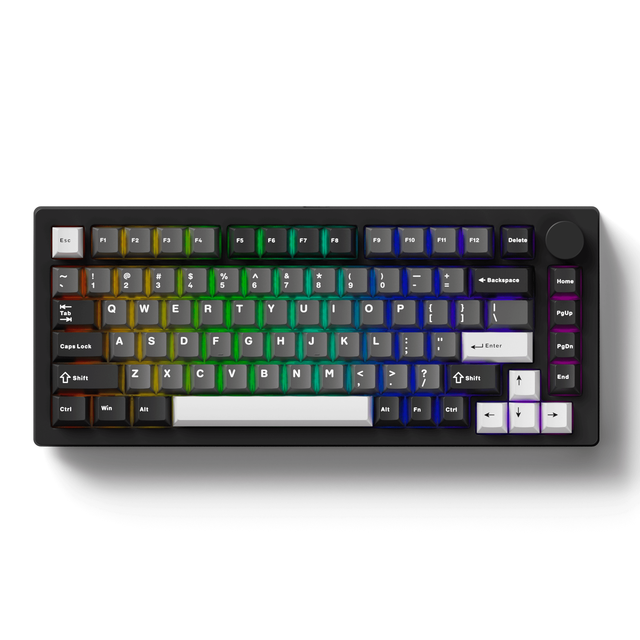 For M1 V5 Black Silver Fully Assembled 82-Key Rapid Disassemble Aluminum Mechanical Keyboard Knob for 5.0 RGB Gaming