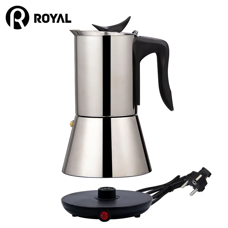 Best Selling Products 220V Electronic Moka Pot Stainless Steel Coffee Maker Electric Moka Pot With Heating Base