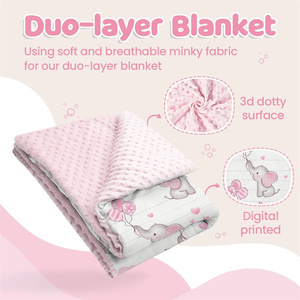 Chăn em bé chất liệu polyester minky chấm bi Giáng sinh, được chứng nhận CPC, mềm mại, dùng làm chăn cho trẻ sơ sinh - Product Image 2