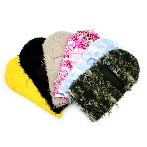En gros, Cagoule tricotée personnalisée en mohair texturé effet vieilli, à un trou, style Shiesty, cache-visage, masque de ski, balaclava, skimask - Product Image 5