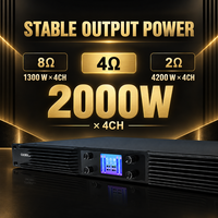 Amplificateur de puissance numérique 4 canaux GX1300 1300W à 8Ω 2000W à 4Ω avec technologie PCF pour systèmes Line Array et PA
