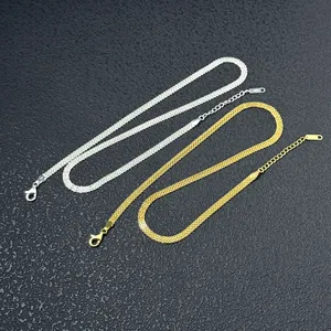 Collar <span class=keywords><strong>de</strong></span> Plata <span class=keywords><strong>de</strong></span> Ley 925 para Mujer, <span class=keywords><strong>Cadena</strong></span> <span class=keywords><strong>de</strong></span> Eslabones <span class=keywords><strong>de</strong></span> 4/6 mm, <span class=keywords><strong>Trenzada</strong></span>, Chapada en <span class=keywords><strong>Oro</strong></span> <span class=keywords><strong>de</strong></span> 18K, Regalo <span class=keywords><strong>de</strong></span> Compromiso o Boda, Venta al Por Mayor <span class=keywords><strong>de</strong></span> Fábrica - Product Image 3