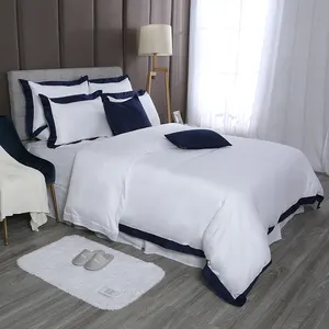 Drap de lit simple en coton, couleur unie 5 étoiles, livraison gratuite, literie d'hôtel