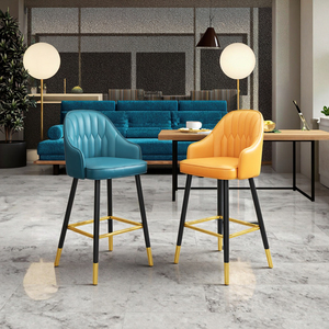 Hiện Đại Bắc Âu Sang Trọng Vàng Da Thanh Phân Giá Rẻ Nhung Cao Ghế Xoay Cho Nhà Và Khách Sạn Ăn Uống Cho Nhà Bếp Và Bàn <span class=keywords><strong>Bar</strong></span> - Product Image 3