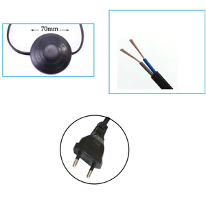 Cordon d'alimentation marche/arrêt de 1.8m avec câbles 2Pin prise EU/US pédale interrupteur fils d'extension couleur noire pour bricolage LED suspension lampadaire - Product Image 4