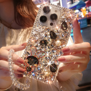 Funda de teléfono de flor de conejo de diamantes de imitación de lujo para mujer para iPhone 12 13 <span class=keywords><strong>mini</strong></span> 14 15 <span class=keywords><strong>Samsung</strong></span> S24 <span class=keywords><strong>S23</strong></span> A13 A14 A25 A34 A54 - Product Image 5