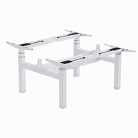Escritorio Eléctrico de Altura Ajustable en Forma de L con Motor Dual Oculto de 2 Etapas, Viga Transversal Recta Estándar, Superficie de Hierro y Madera Grande