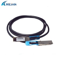 Kabel Serat Optik Twinax DAC Tembaga Pasif 100G QSFP28 30AWG 1M Berkualitas Tinggi QSFP-100G-CU1M Hilink