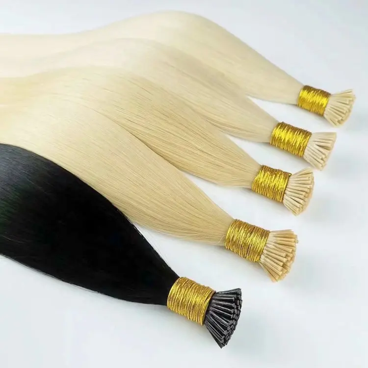 Pre bonded I Tip Hair Extensions Brazilian Raw Virgin Hair Keratin I-Tip Hair Extensions 28"