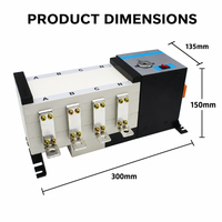 Commutateur de transfert de puissance double automatique et manuel 4P 160A de type PC pour alimentation de secours de générateur