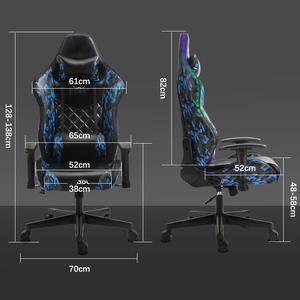 Logotipo personalizado ajustable PU cuero RGB Silla Oficina hogar Oficina ergonómico Racing silla giratoria para juegos con alfombrilla de ratón personalizada gratis - Product Image 6