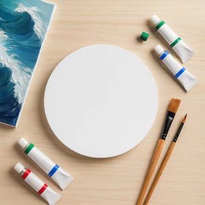 Lienzo Redondo Estirado para Artistas, Marca SHENGCHENG, 280g, Blanco sobre Marco de MDF, Tamaños Personalizados de 10 a 60cm, Precio Económico al por Mayor - Product Image 1