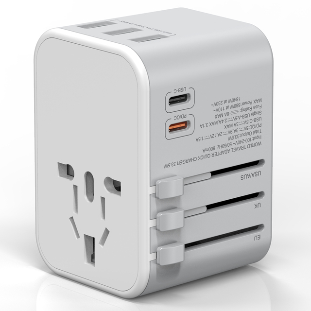 Portable Travel Double Type-C Quick Charger USB Wall Socket 35.5W PD Universal Travel Adapter