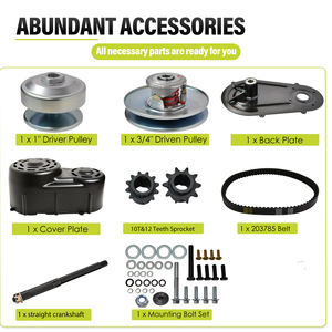 Комплект гидротрансформатора серии Go Kart 40 с приводным шкивом 1 "3/4 шкива водителя" с прямым коленчатым валом 1 "и 1/4" шкивом - Product Image 4