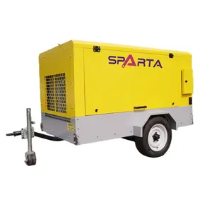 185cfm 100PSI DIESEL di động vít công nghiệp Máy nén khí di động KHAI THÁC MỎ