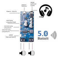 Amplificateur de puissance 50W*2 5.0, classe D, audio HiFi stéréo, lecteur de musique sans fil, mini carte son USB, application numérique, carte amplificateur
