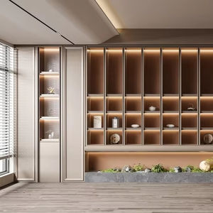 Armoire de présentation en bois massif multifonctionnelle simple et moderne personnalisée, armoire à vin pour salon, chambre à coucher, villa, bar, hall d'hôtel - Product Image 1