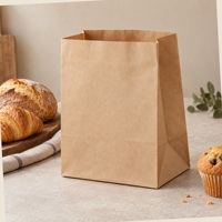 Sacs en papier kraft SOS imprimés sur mesure sans poignées pour les magasins de snacks, emballages alimentaires en papier imprimés, vente en gros, approvisionnement B2B
